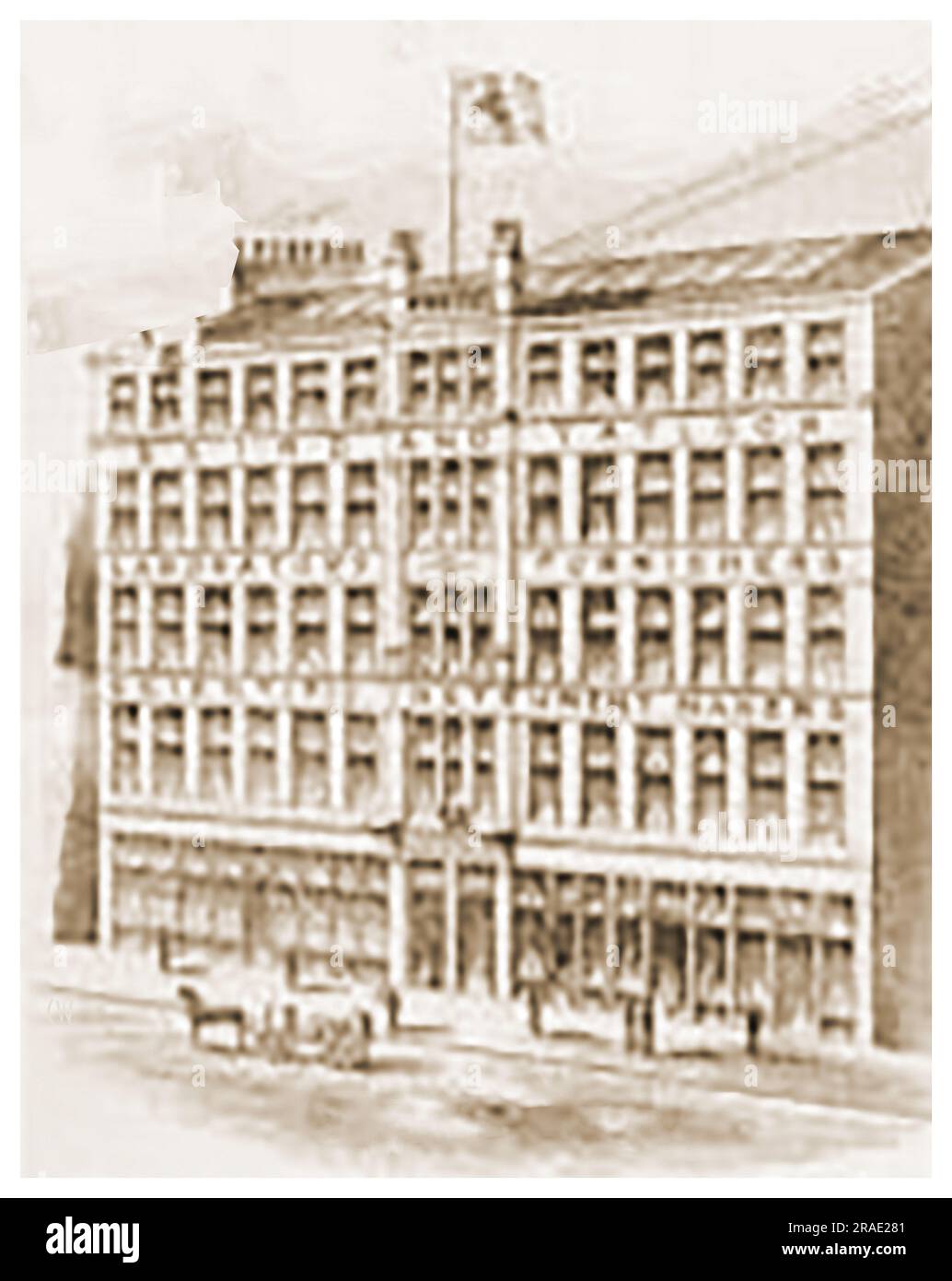 Magazzino e fabbrica di Baird & Tatlock, produttori di strumenti scientifici 45 Renfrew Street. Glasgow nel 1907.. Lo scozzese Hugh Harper Baird fondò l'azienda a Glasgow nel 1881, trasferendosi a Hatton Garden, Londra, nel 1890, aprendo lì un laboratorio di attrezzature. Foto Stock