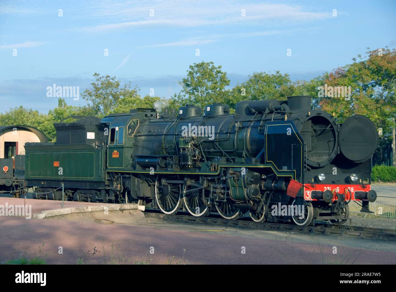 Locomotiva 'la Vapeur du Trieux', ferrovia a vapore, ferrovia, 231 G 558, Paimpol, Baie de Saint Brieuc, Bretagna, Francia Foto Stock