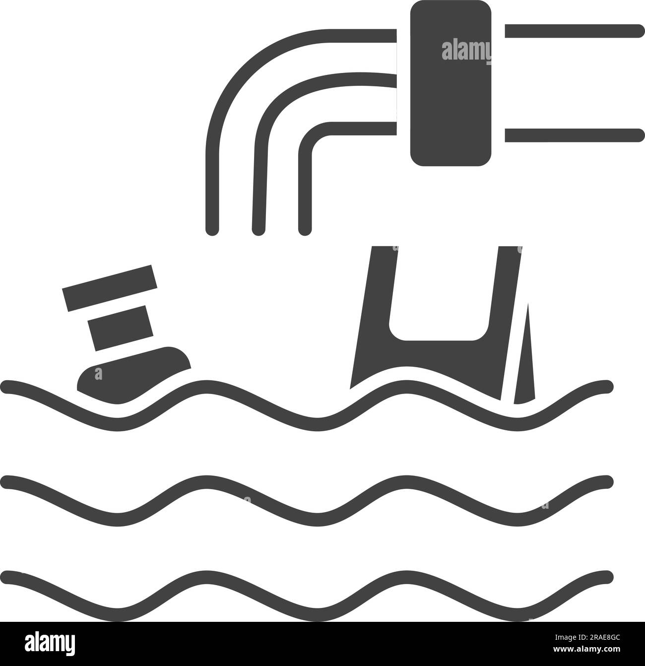 Immagine icona inquinamento dell'acqua. Illustrazione Vettoriale