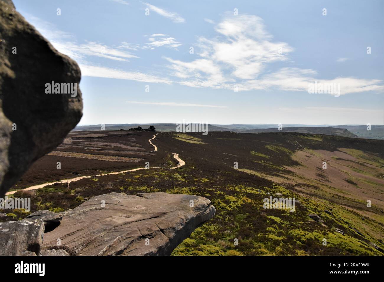 Sentiero lungo Derwent Edge - Peak District Foto Stock