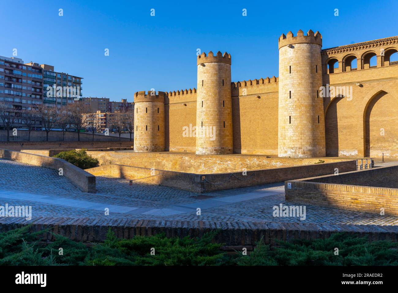 Aljafería, Saragozza, Aragona, Spagna Foto Stock