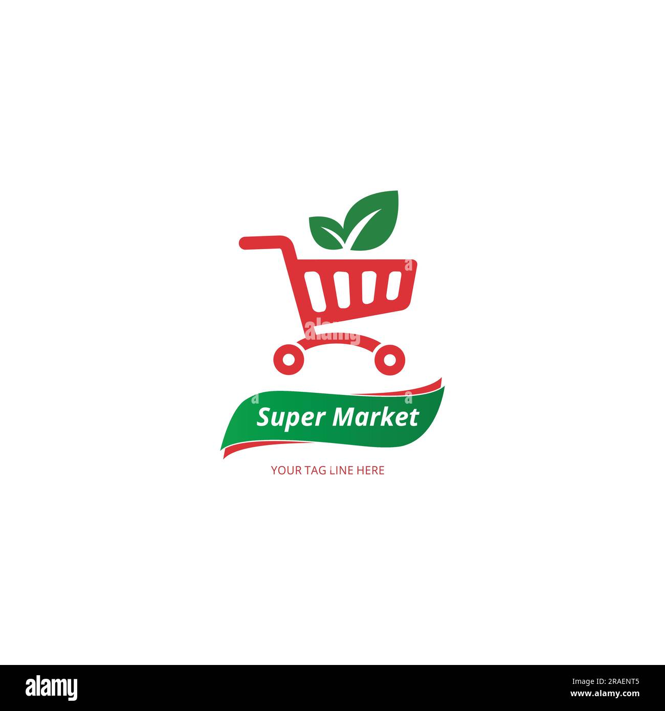 logo per negozio, supermercato o supercentro commerciale. design del logo del carrello organico. Illustrazione Vettoriale