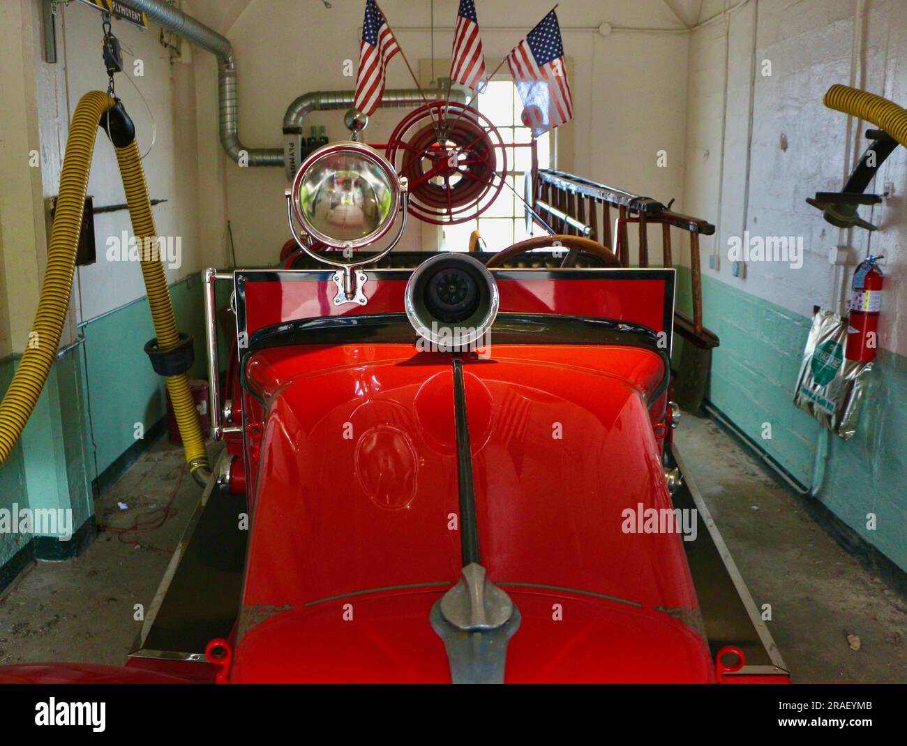 Il motore antincendio Diamond T del 1934 Alcatraz Penitenziario federale Alcatraz Island San Francisco California USA Foto Stock