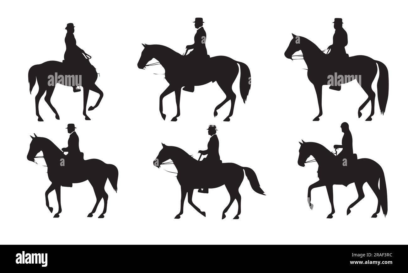 Una serie di figure vettoriali di silhouette Horse Illustrazione Vettoriale