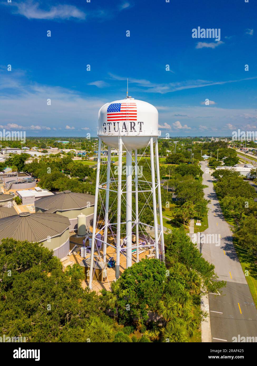 Stuart Florida Water Tower foto aerea drone pov Foto Stock