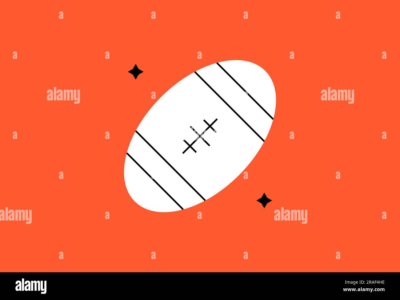 Illustrazione geometrica del rugby in stile piatto. Illustrazione vettoriale e icona. Illustrazione Vettoriale