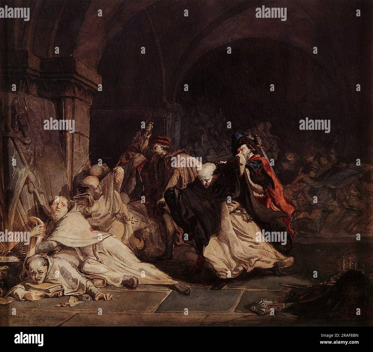 Il massacro dei Monaci di Tamond 1855 di Sir Lawrence Alma-Tadema Foto Stock
