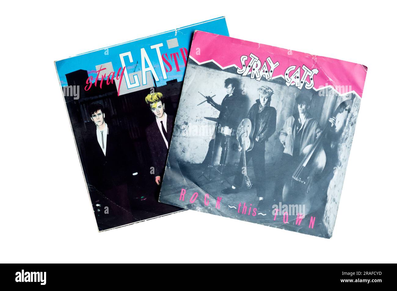 1981 single da 7', Stray Cat Strut & Rock This Town by Stray Cats. Foto Stock