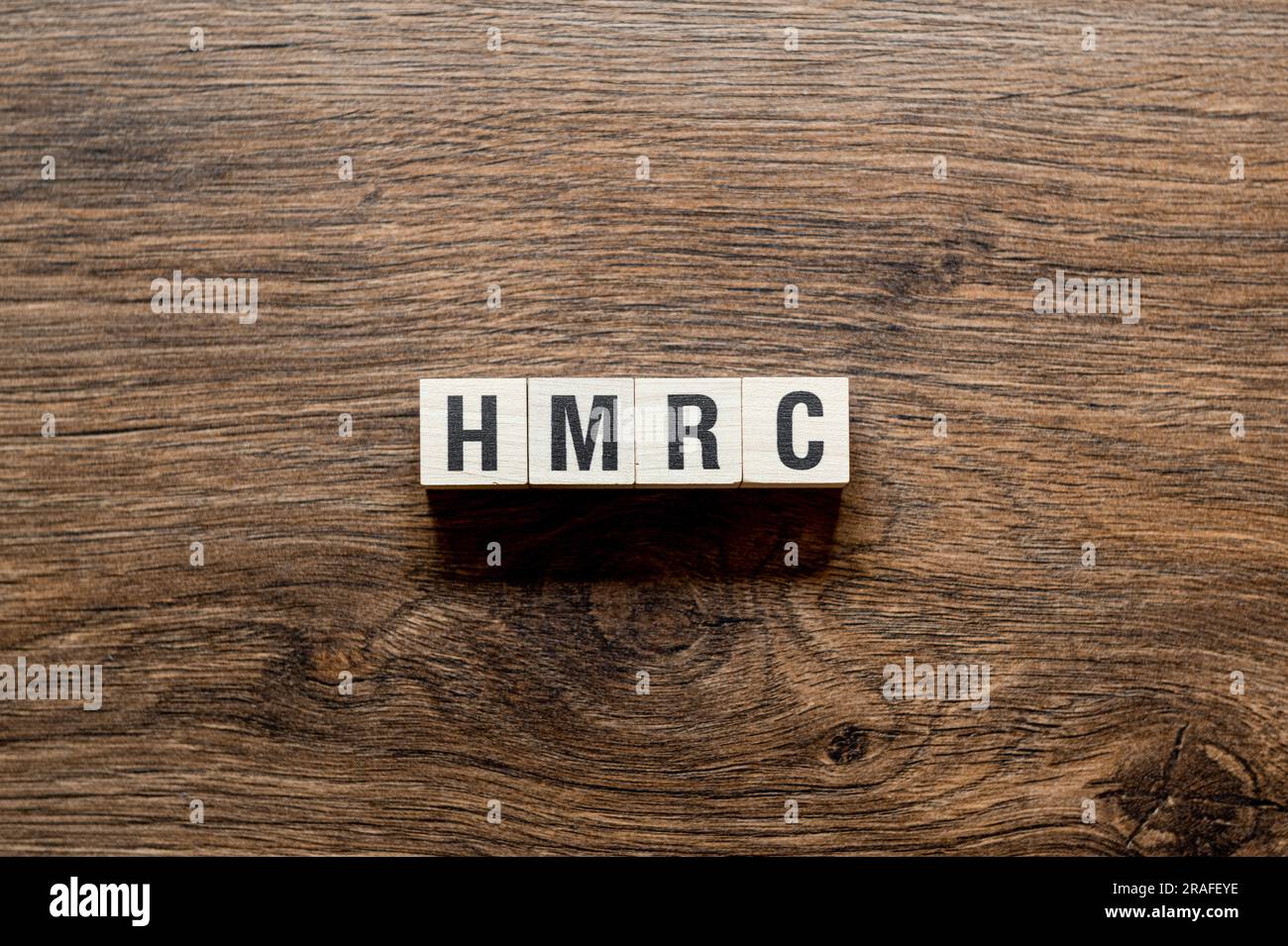 HMRC - majestys Revenue and Customs, Word concept on building blocks, text Foto Stock