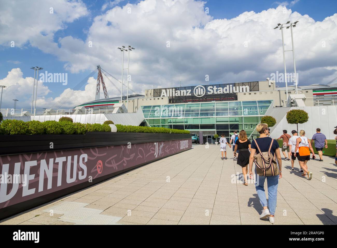 Ingresso allo stadio Juventus di Torino Foto Stock