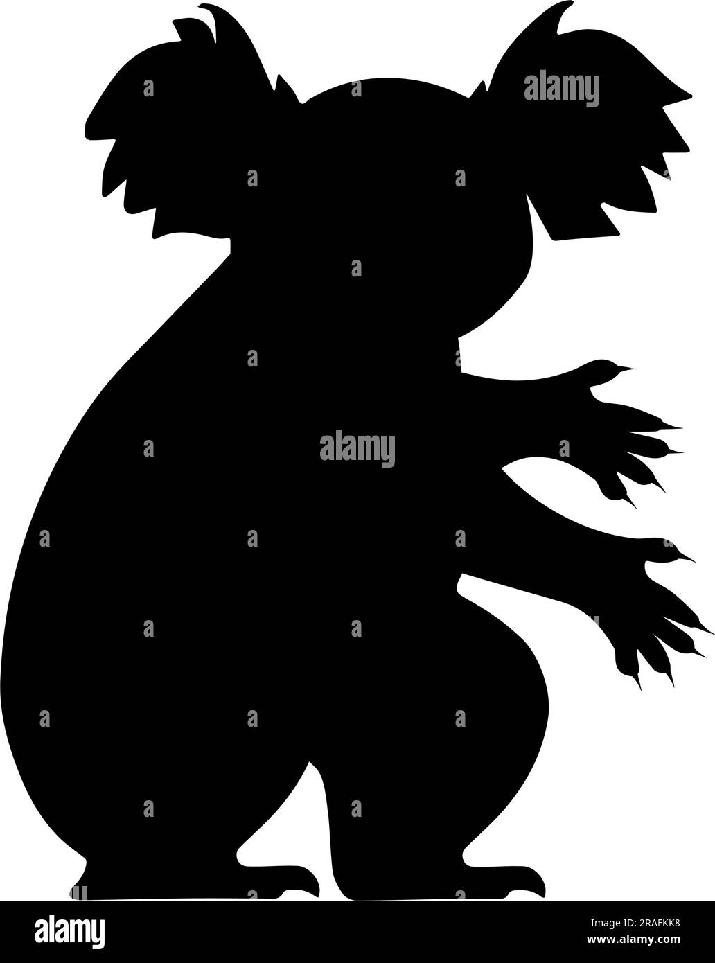 Silhouette koala isolata su sfondo bianco. Illustrazione vettoriale Illustrazione Vettoriale