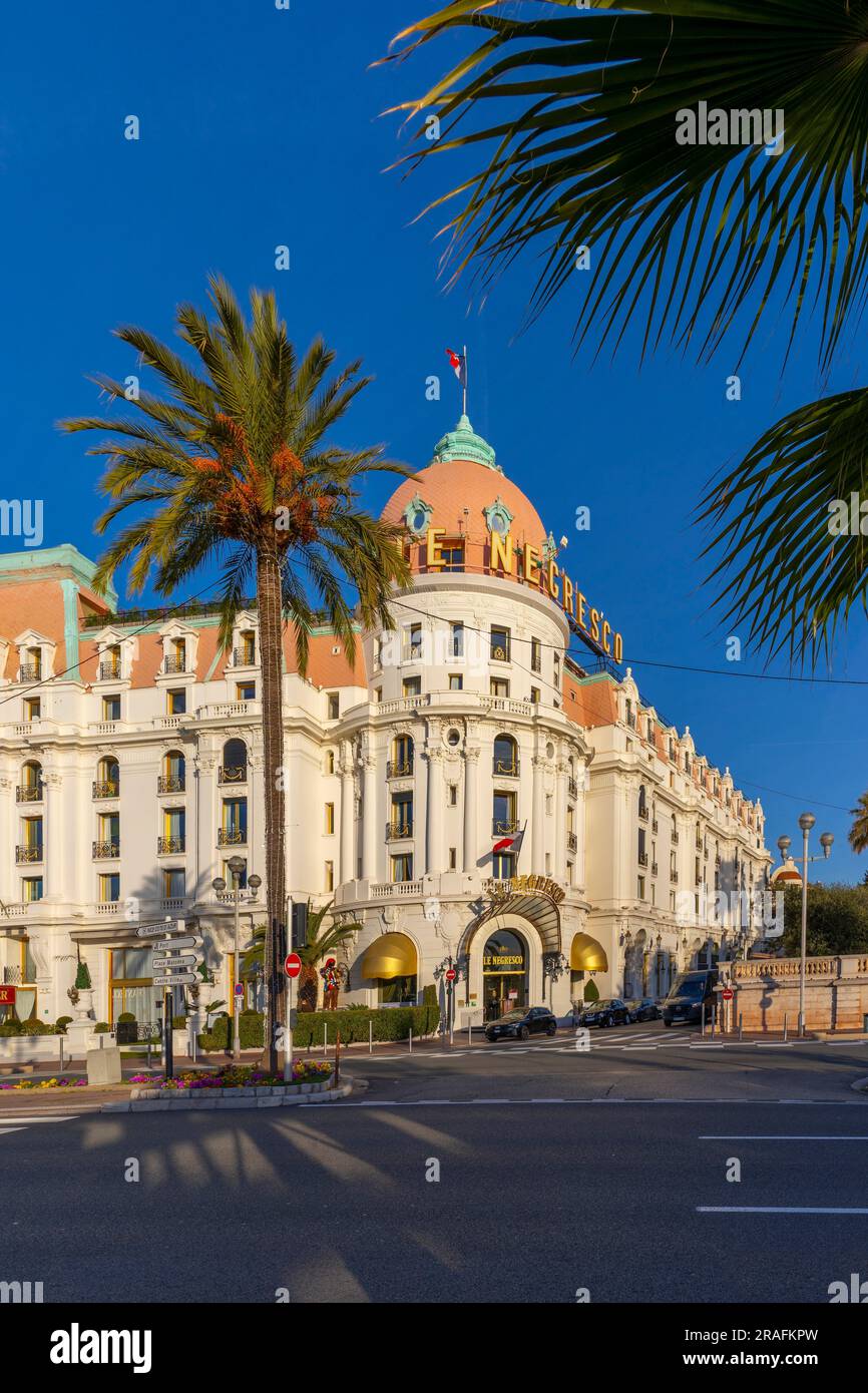 Le Royal Res Negresco 5 stelle Holiday House, Nizza, Costa Azzurra, Provenza-Alpi-Côte Azzurra, Francia Foto Stock