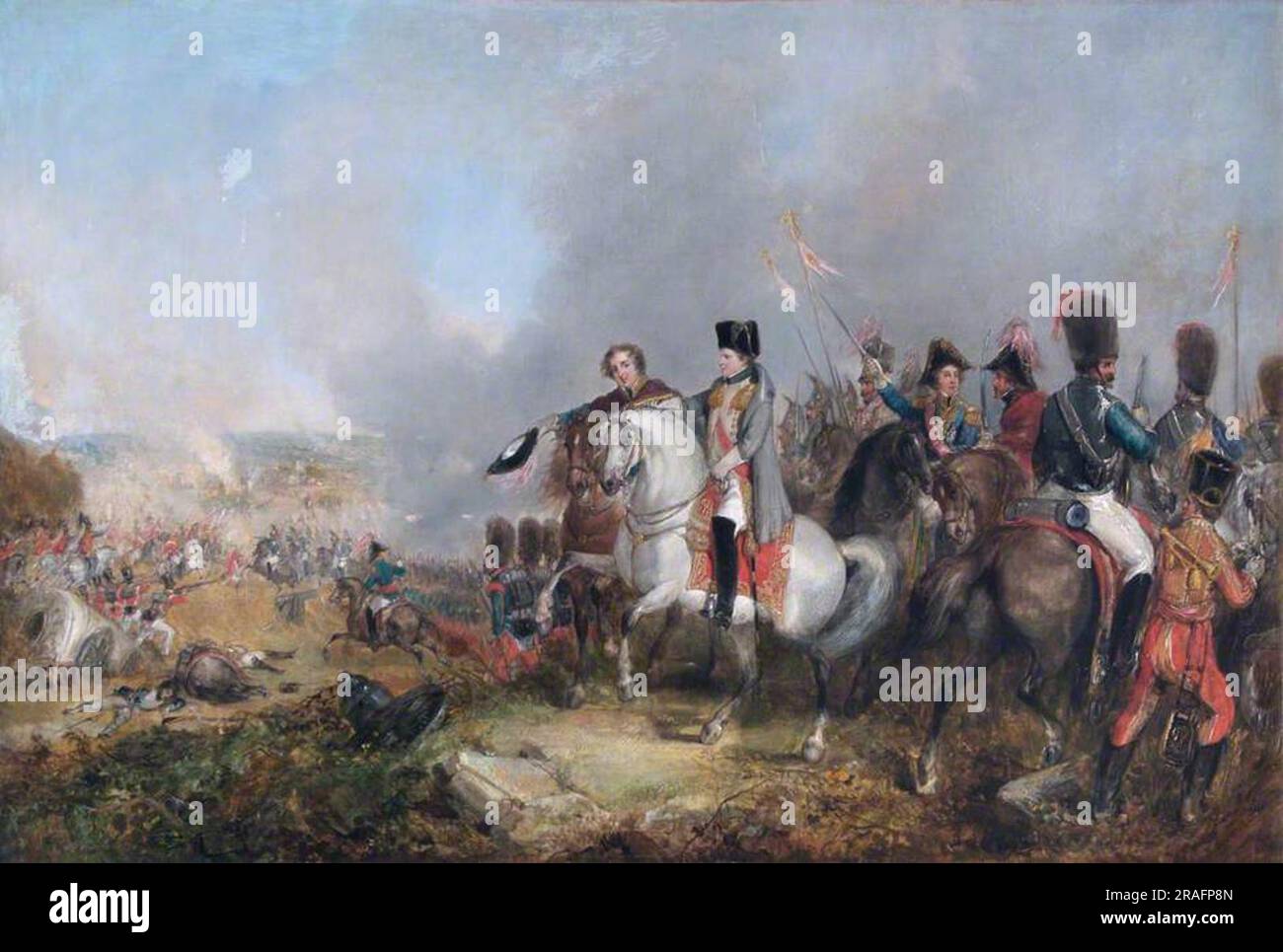 Napoleone a Waterloo 1879 di Thomas Jones Barker Foto Stock