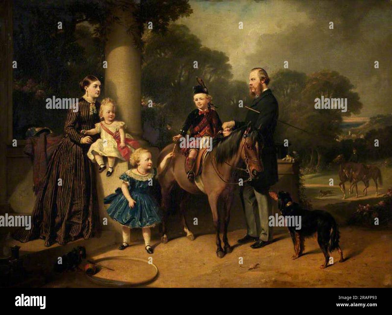 Charles Henry e Mary Crompton-Roberts e i loro figli a Field House, Clent Foto Stock