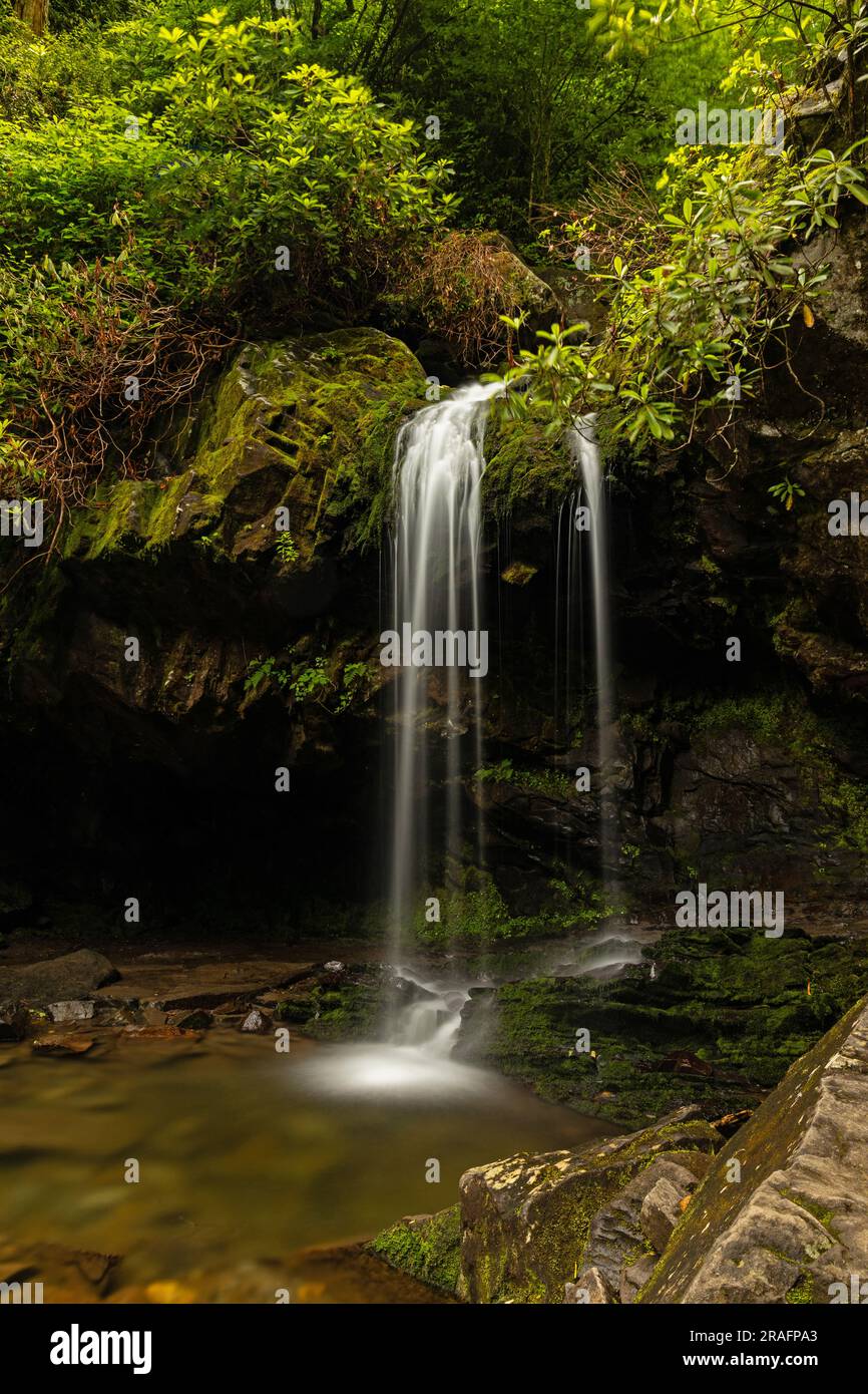 Grotto Falls vicino a Gatlinburg nel Great Smoky Mountains National Park Foto Stock