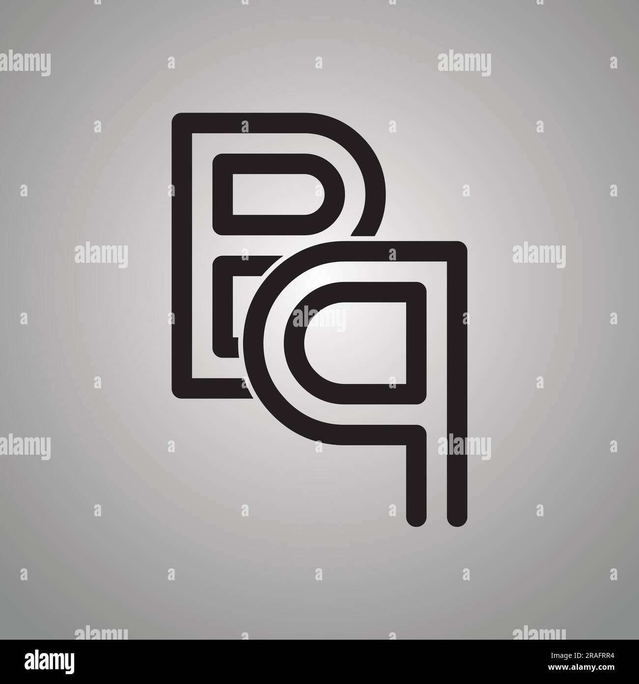 Design logo con monogramma iniziale BP o PB Luxury Text Letter Illustrazione Vettoriale