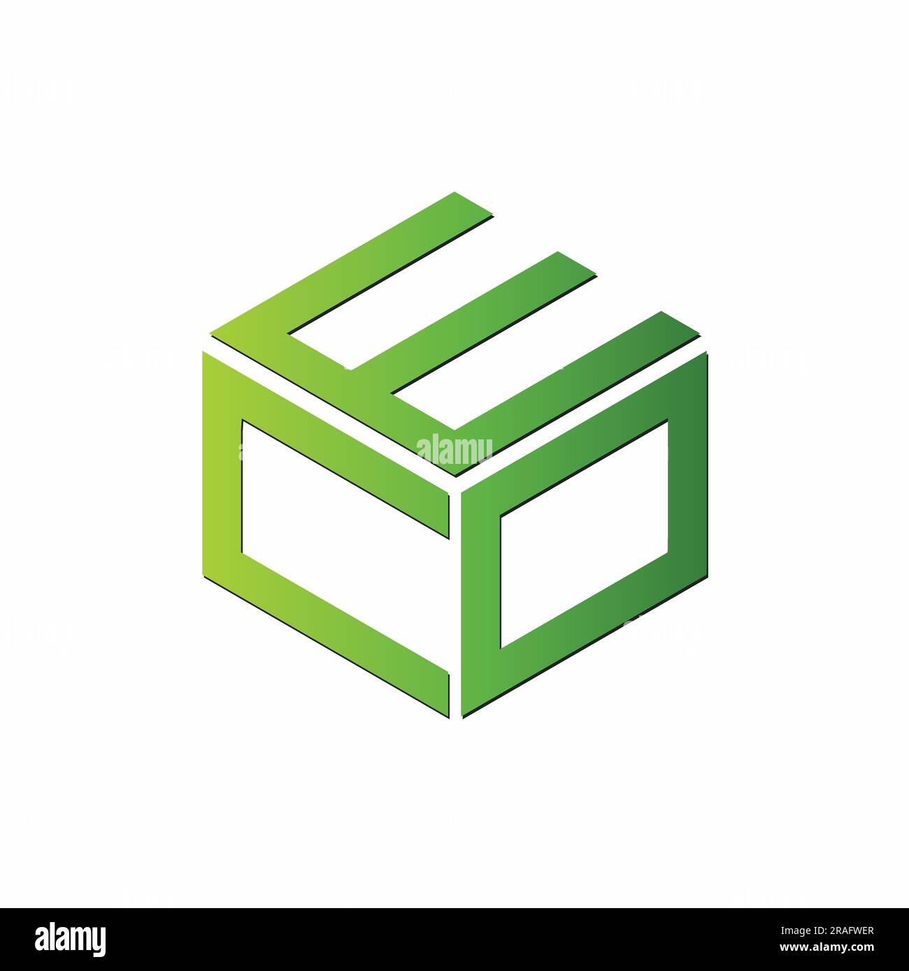 Moderno ECO monogramma iniziale lettera di testo Logo Design logotipo ecologico Illustrazione Vettoriale