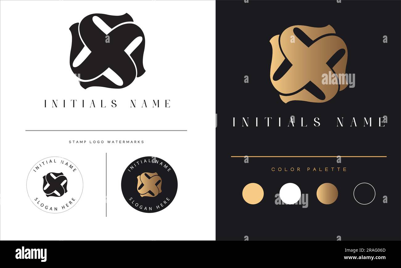 Design del logo con lettera di testo monogramma iniziale Luxury SS Illustrazione Vettoriale