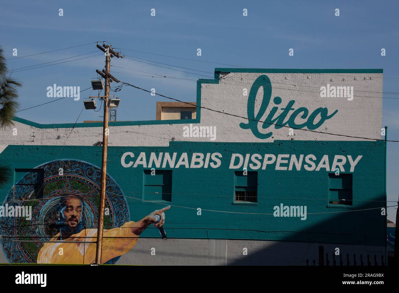 Dispenser di Cannabis Litco nel centro di Los Angeles, CA, USA Foto Stock