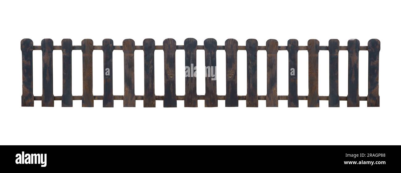 Recinzione in legno su sfondo bianco. Struttura racchiusa Foto Stock