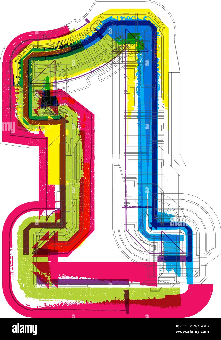 caratteri grafici, simboli numerici, illustrazione vettoriale numero 1 Illustrazione Vettoriale