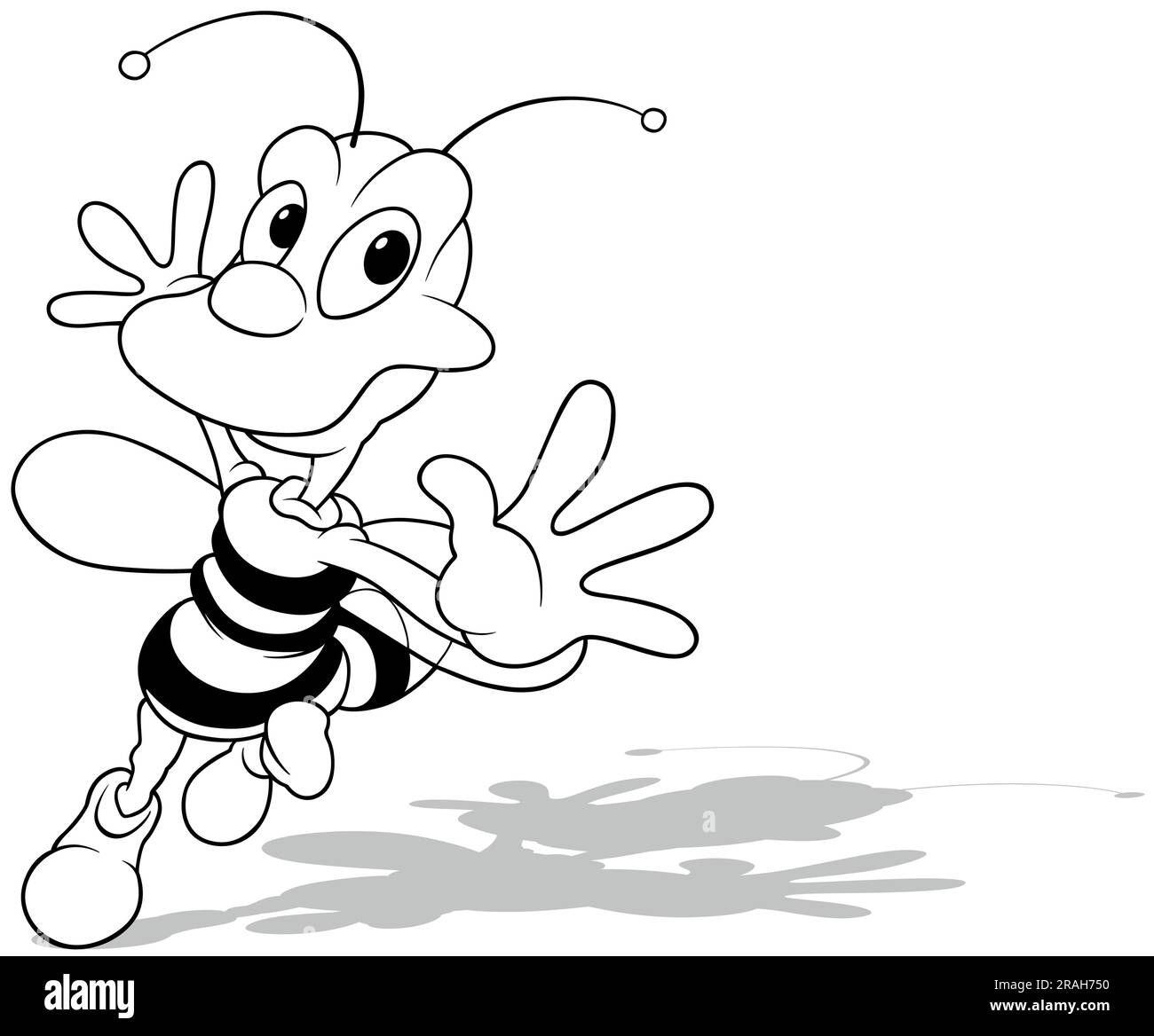Disegno di un'ape danzante sorridente Illustrazione Vettoriale