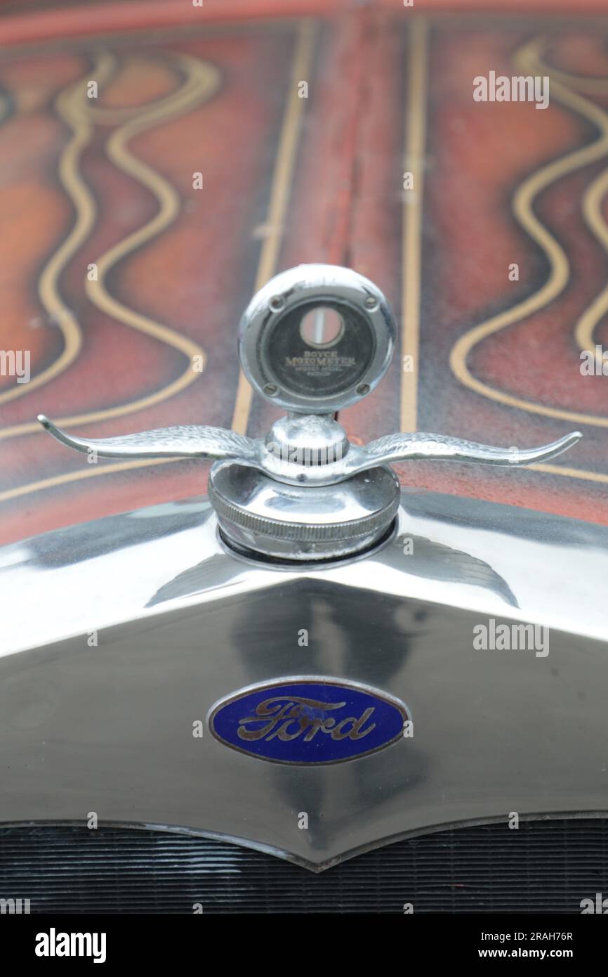 cappuccio e ornamento ford Foto Stock