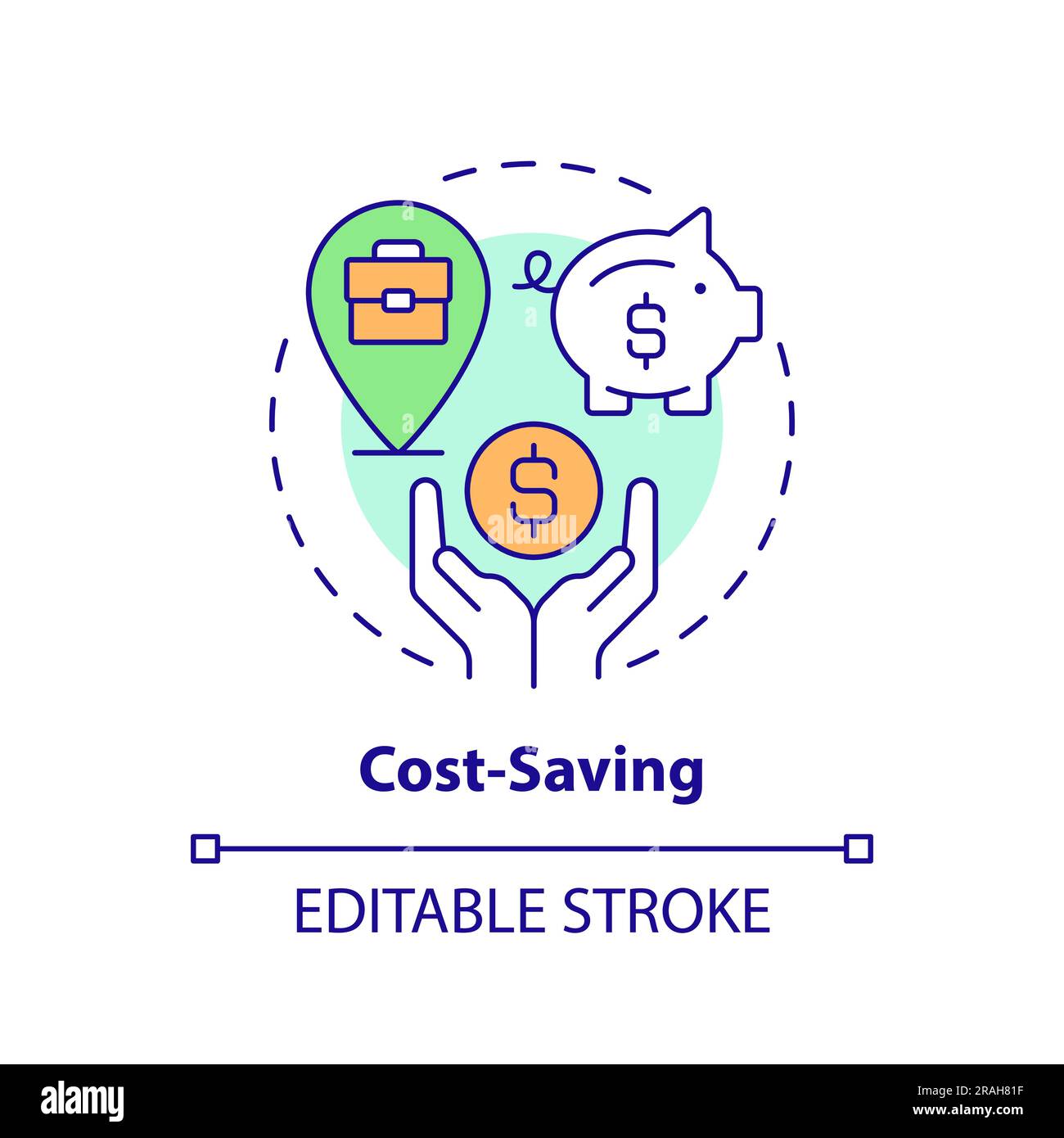 Icona del concetto di risparmio sui costi Illustrazione Vettoriale