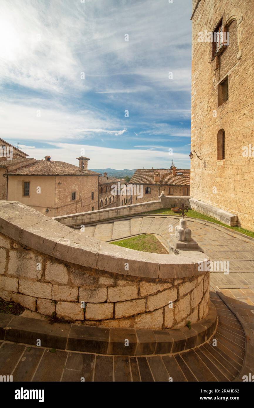 Via Oderici Lucarelli, Gubbio, Perugia, Umbria, Italia, Foto Stock