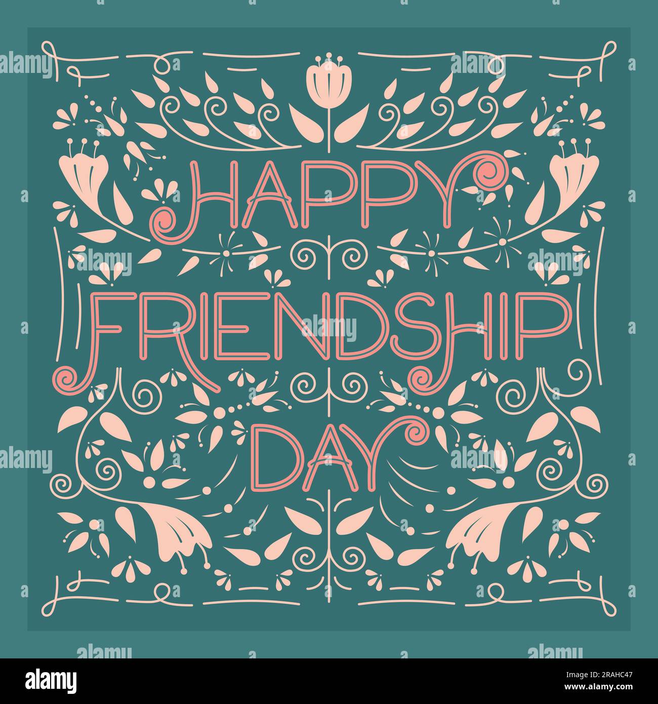 Illustrazione vettoriale scritta Hand Friendship Day. Giornata internazionale dell'amicizia. 30 luglio Celebration Typography background design. Social media Illustrazione Vettoriale