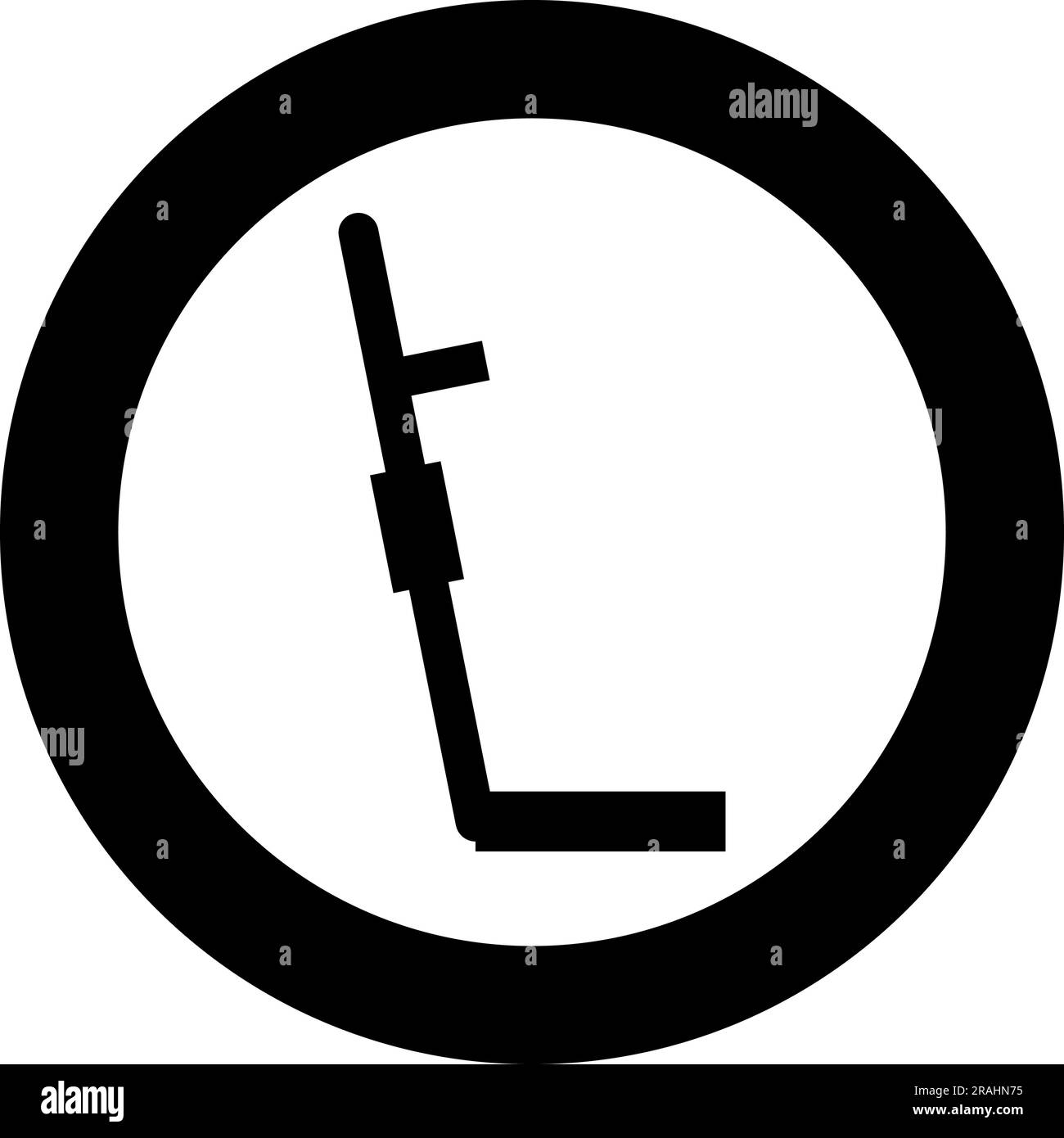 Icona del rilevatore di metalli in cerchio rotondo di colore nero illustrazione vettoriale immagine contorno pieno stile semplice Illustrazione Vettoriale