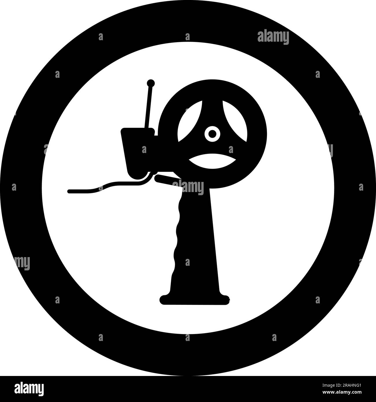 Dispenser manuale per icona nastro adesivo in cerchio rotondo nero illustrazione vettoriale immagine contorno pieno semplice Illustrazione Vettoriale