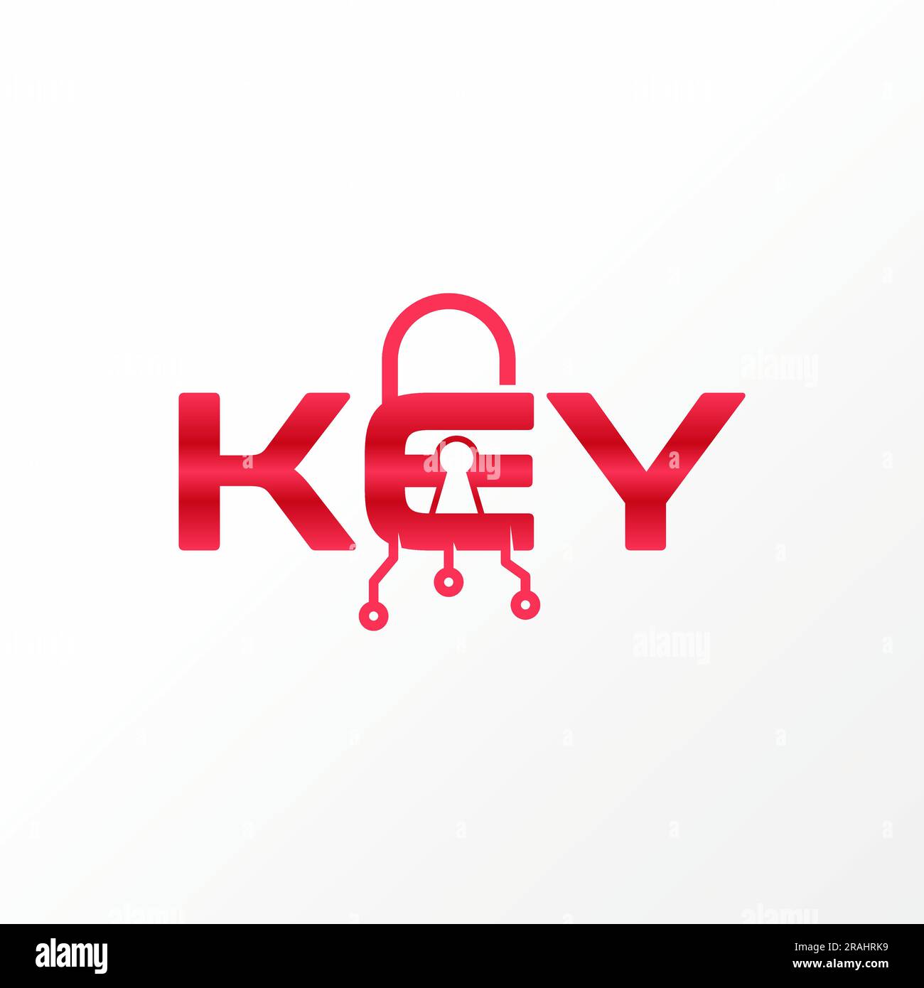 Design del logo concetto grafico astratto creativo stock vettoriale gratuito premium, lettera, CHIAVE per parola, foro, lucchetto per font e tecnologia a punti. Tecnologia tipografica correlata Illustrazione Vettoriale