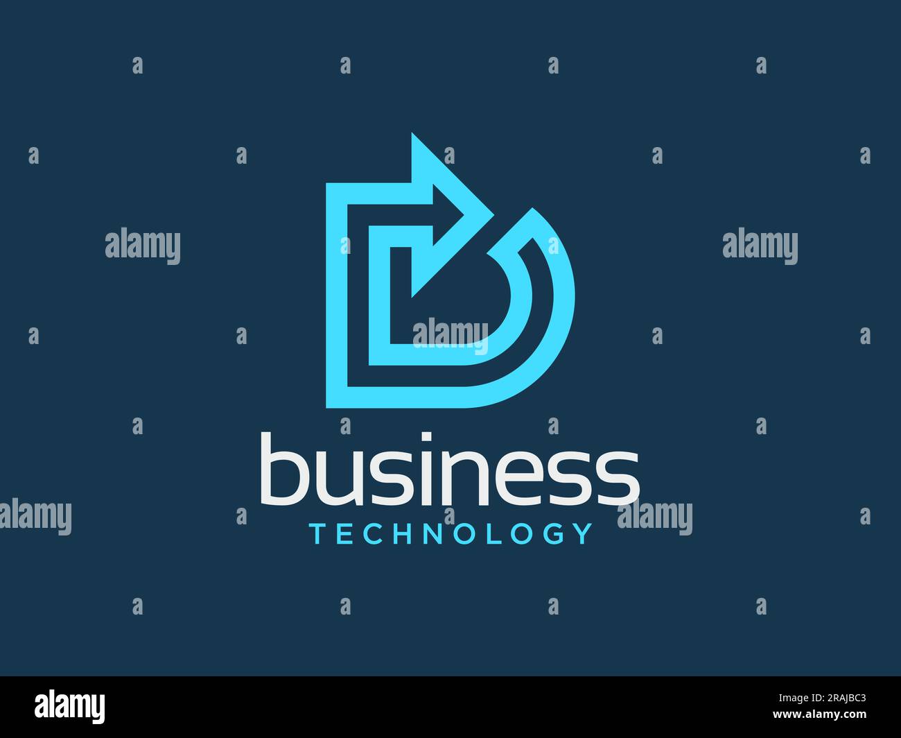 Logo iniziale pulito e minimale. Simbolo icona monogramma font creativi D Letter Illustrazione Vettoriale