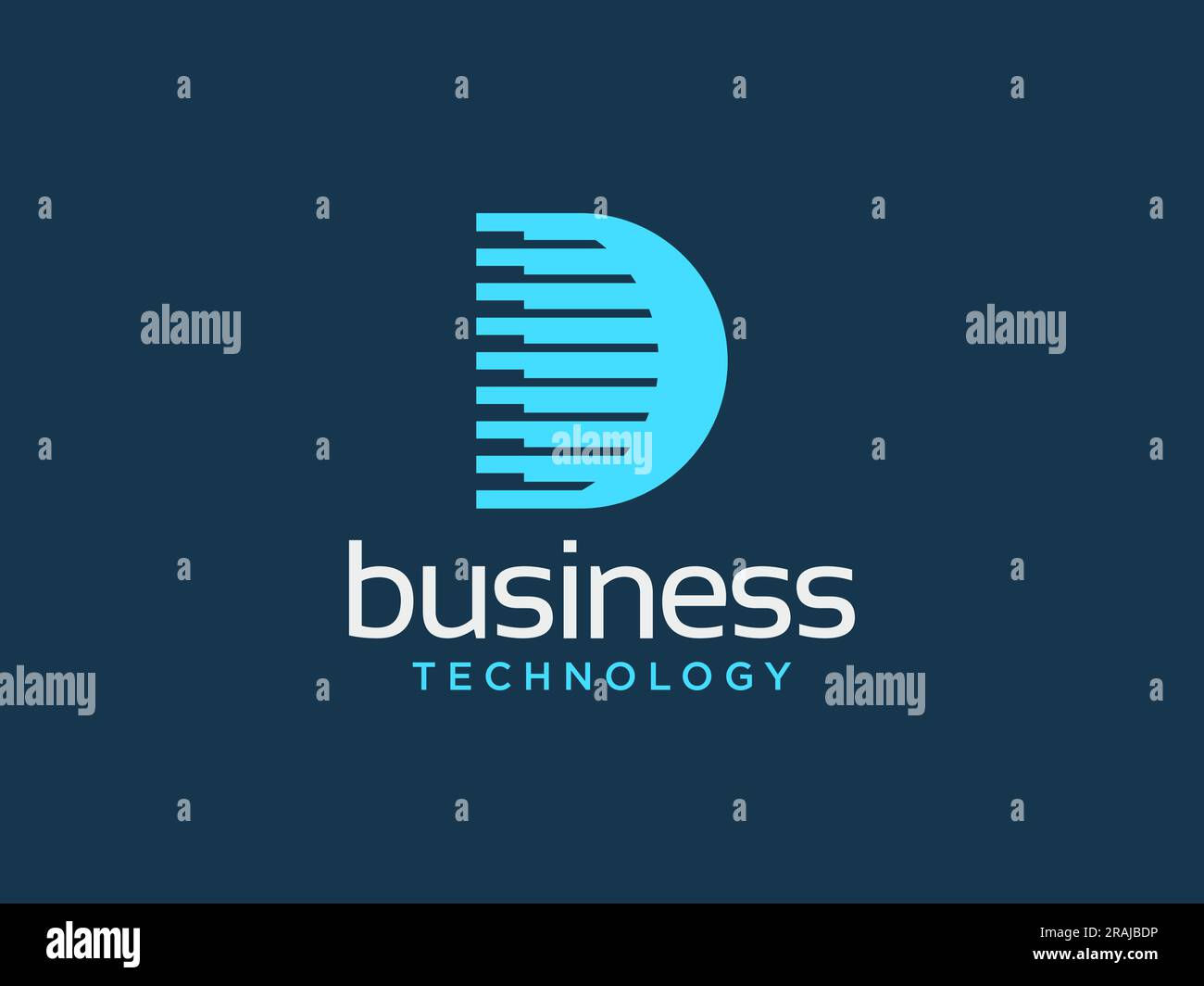 Logo iniziale pulito e minimale. Simbolo icona monogramma font creativi D Letter Illustrazione Vettoriale