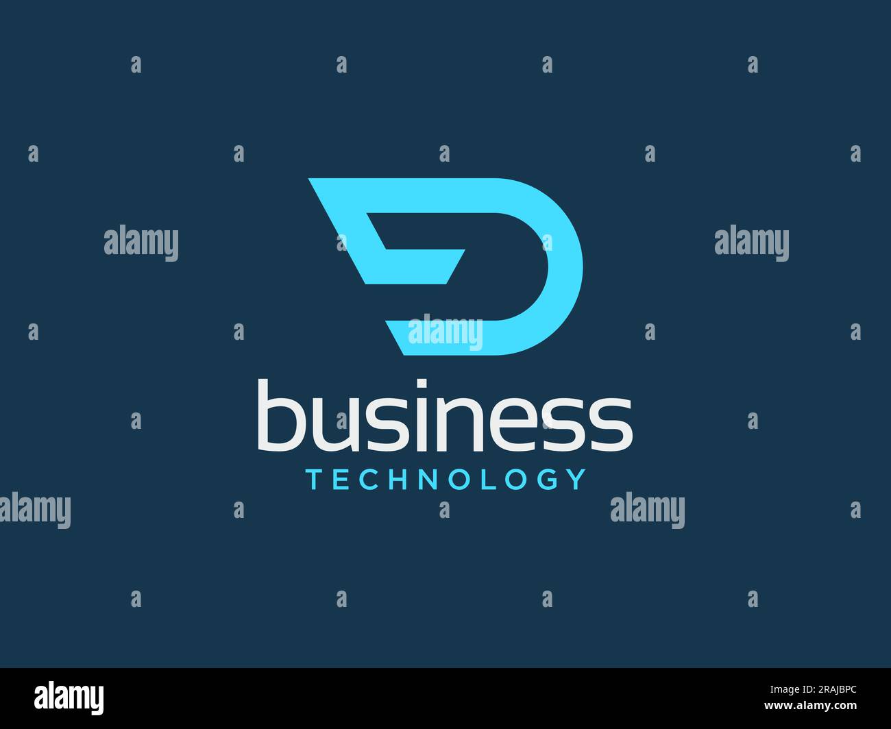 Logo iniziale pulito e minimale. Simbolo icona monogramma font creativi D Letter Illustrazione Vettoriale