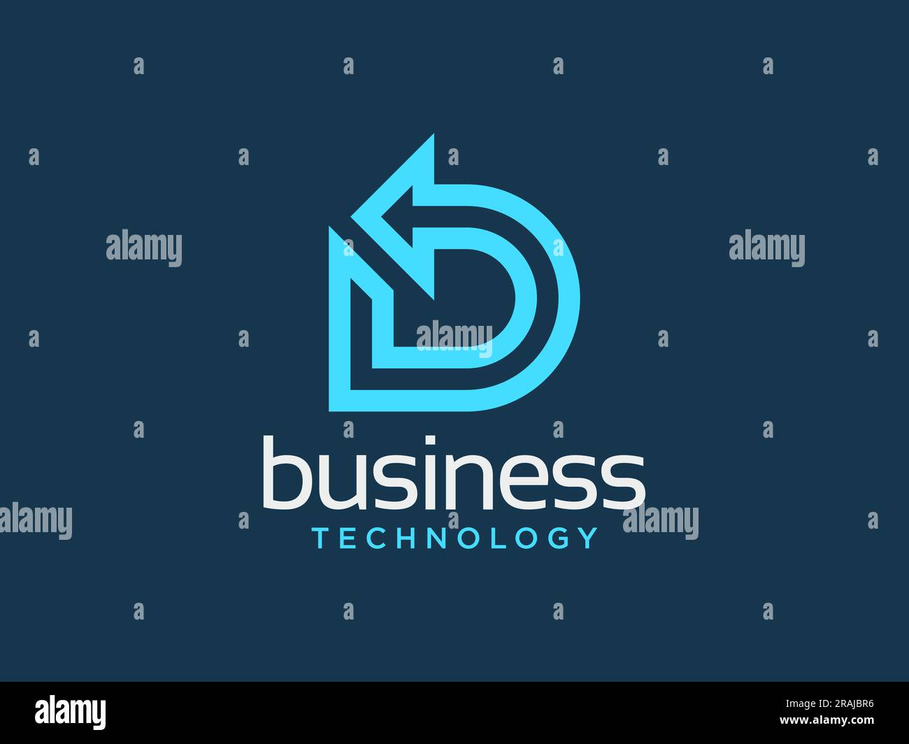 Logo iniziale pulito e minimale. Simbolo icona monogramma font creativi D Letter Illustrazione Vettoriale