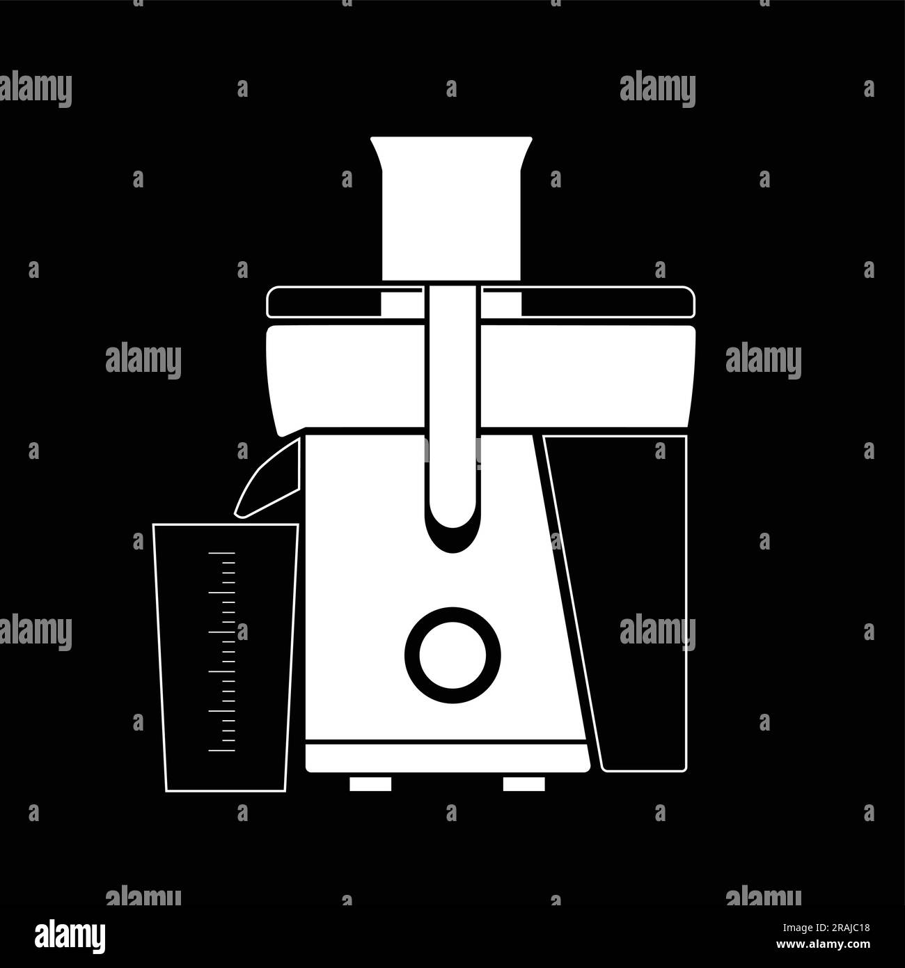 vettore di silhouette piatta su sfondo nero. Icona degli utensili silhouette. Articolo in bianco e nero per il concetto di cucina, dispositivi per la cucina, elettrodomestici Illustrazione Vettoriale