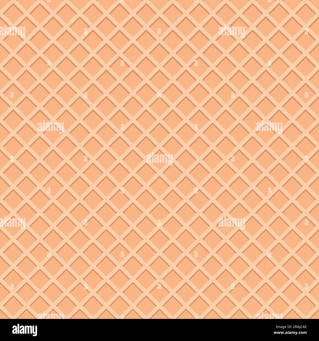 Motivo a lamelle senza cuciture. Motivo piatto a forma di wafer, perfetto per la decorazione di gelaterie e bacgrounds dolci. Design con ripetizione quadrata. Vettore i Illustrazione Vettoriale
