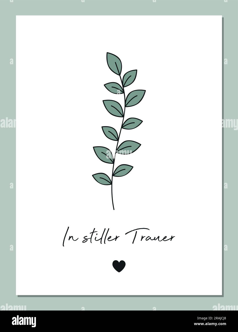 cartolina di condoglianze con tendine floreale in silenzioso lutto Illustrazione Vettoriale