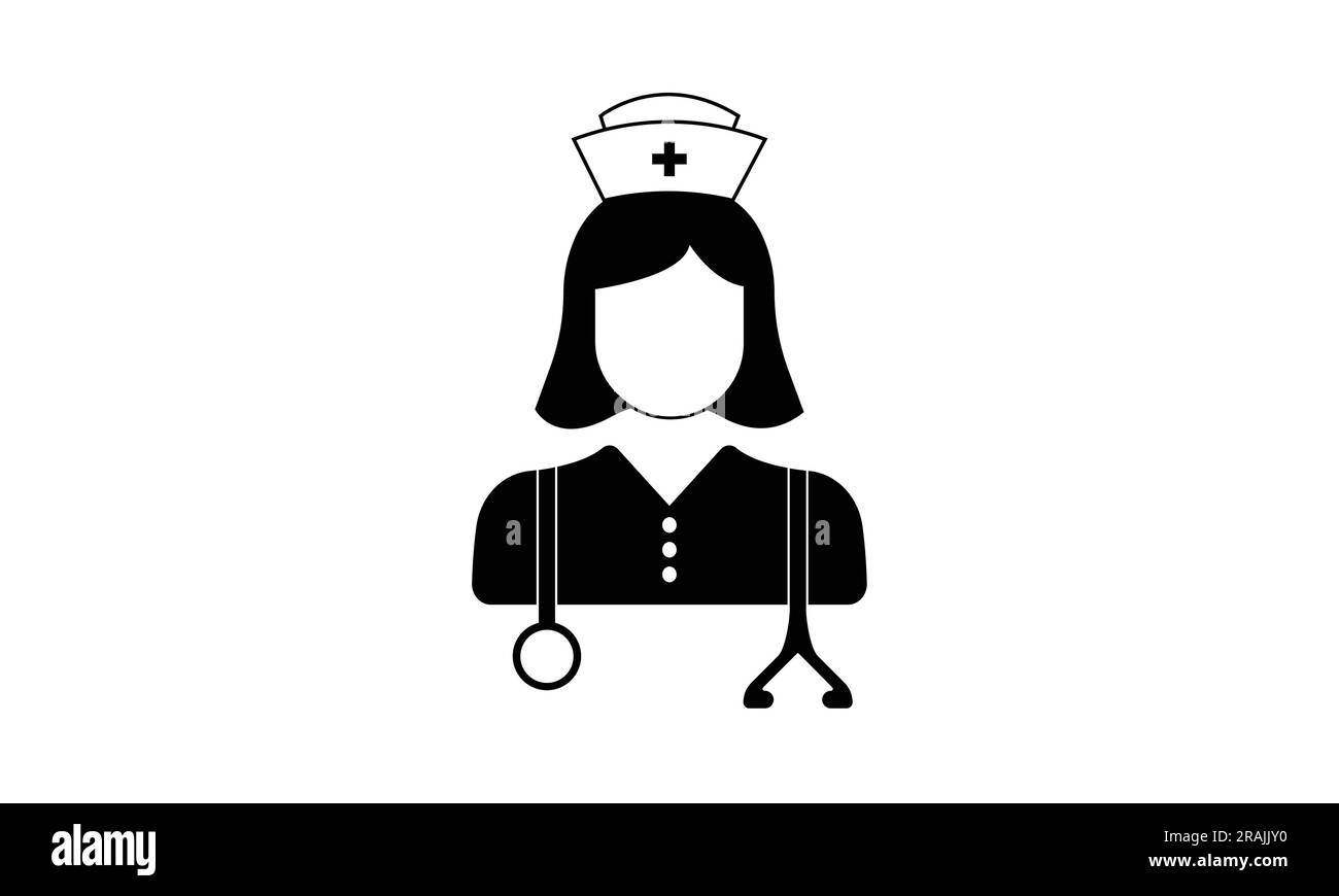 immagine di un infermiere con stetoscopio e tappo medico Illustrazione Vettoriale