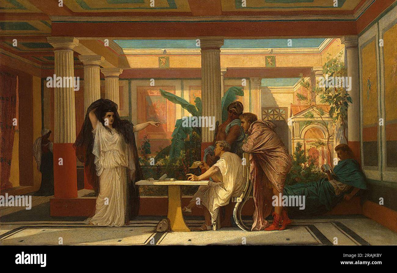 Prove teatrali nella Casa di un antico poeta romano 1855 di Gustave Boulanger Foto Stock