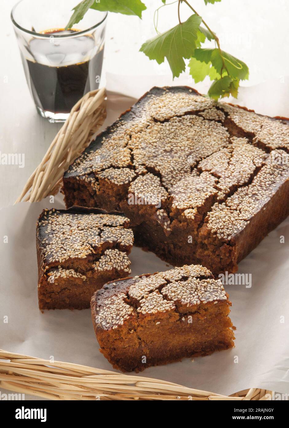 Torta con uva Foto Stock