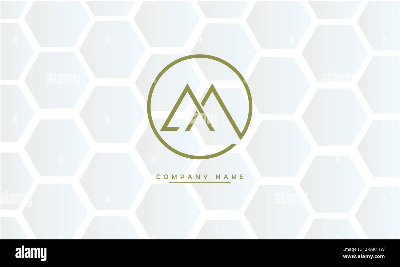 AM, ma Abstract Letters logo monogramma Illustrazione Vettoriale