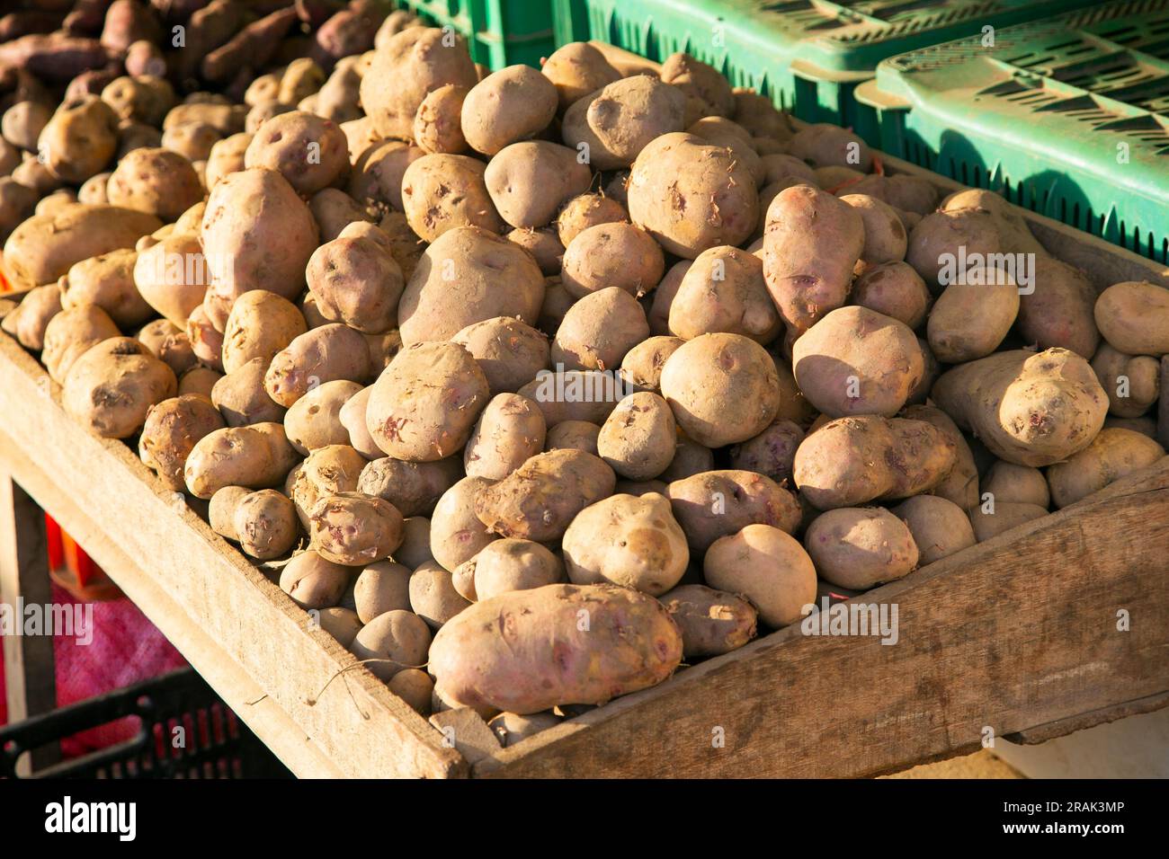 Varietà di tuberi peruviani dall'area della giungla peruviana nell'Amazzonia. Foto Stock