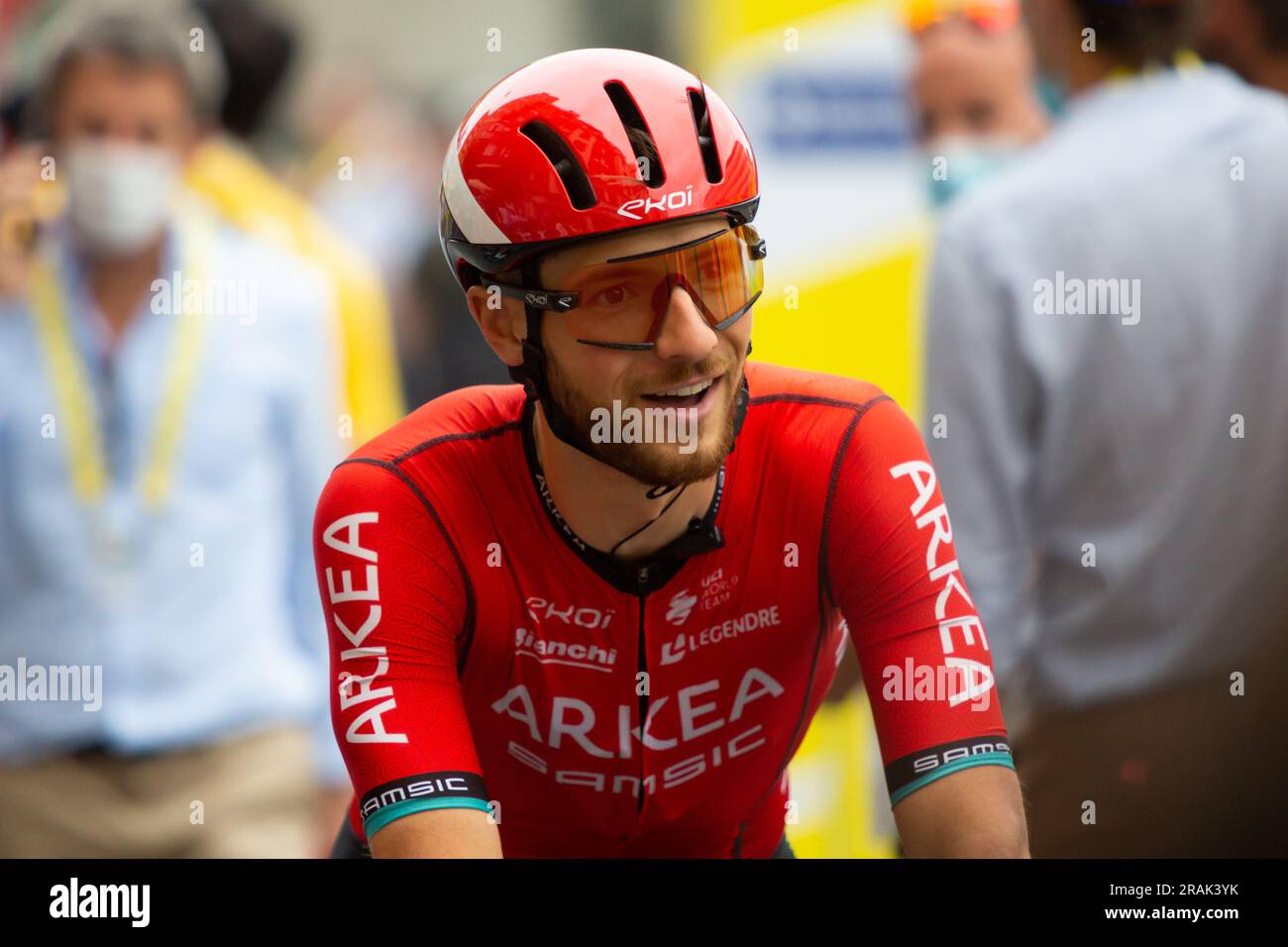 Bilbao, Spagna 1 luglio 2023 Il ciclista LUCA MOZZATO, del team