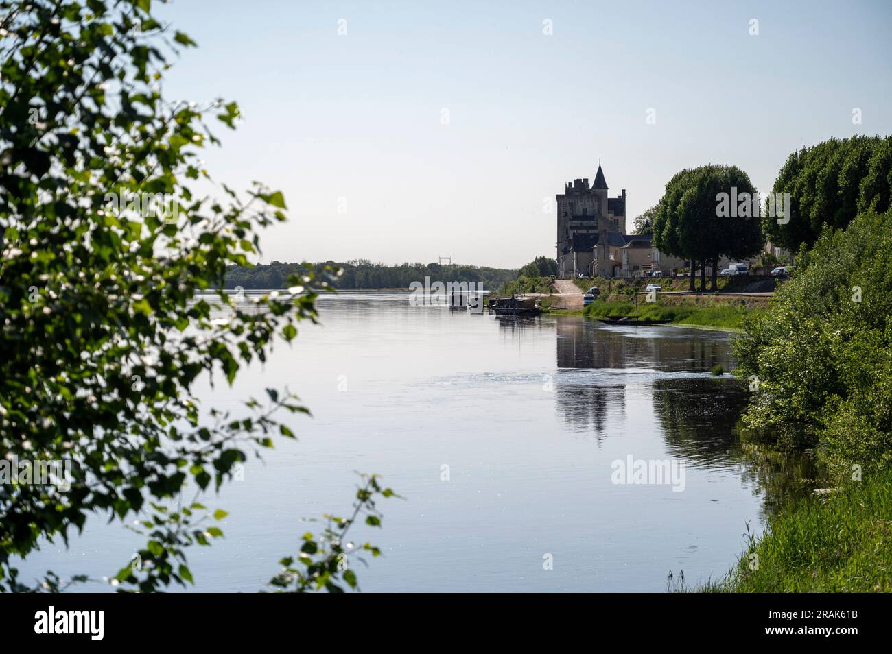 Lo Chateau de Montsoreau sulle rive del fiume Loira, Valle della Loira, Francia Foto Stock