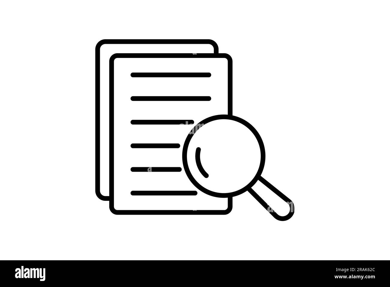 Icona ricerca file, ricerca, lente d'ingrandimento, documento. Design stile icona di linea. Semplice progettazione vettoriale modificabile Illustrazione Vettoriale