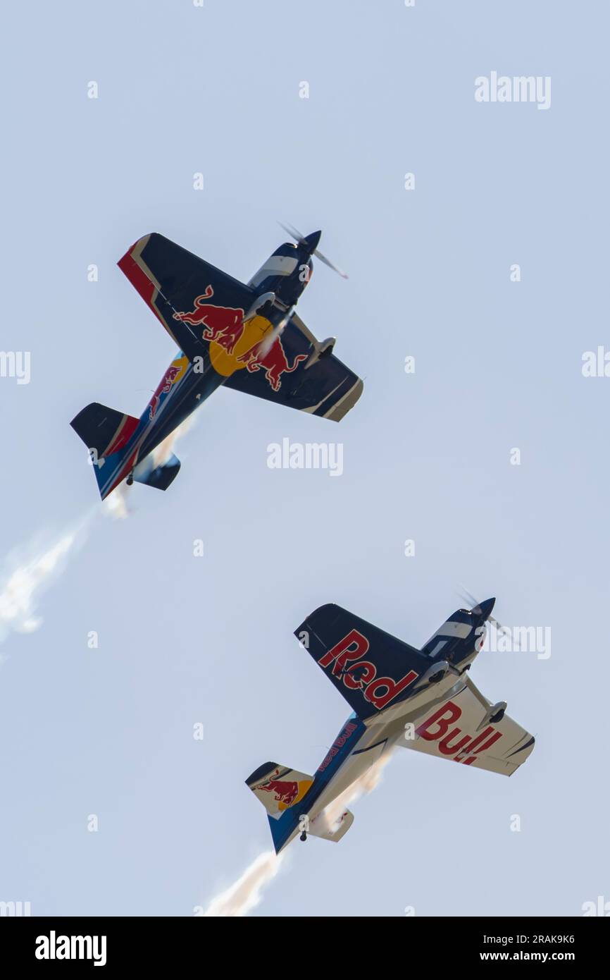 Flying Bulls al Pardubice Air Show 2023 a Pardubice, Repubblica Ceca Foto Stock