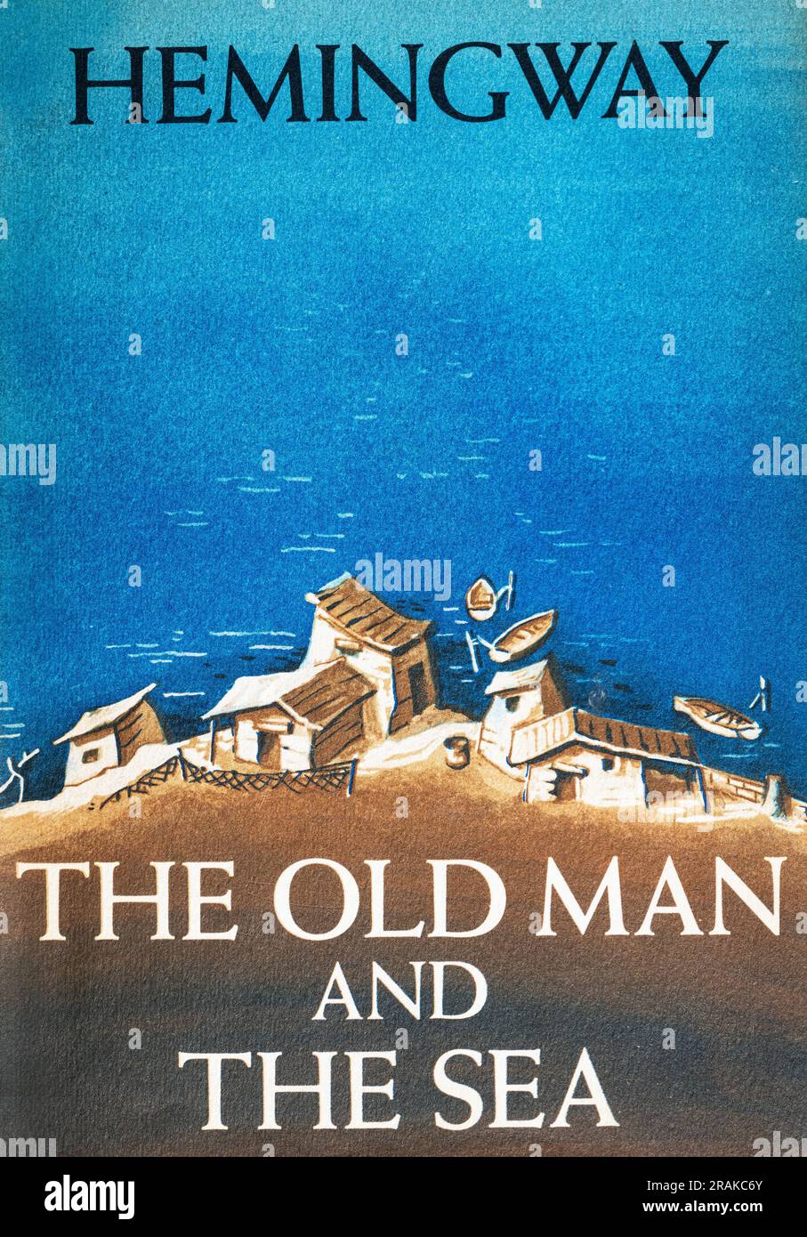 Copertina della prima edizione di The Old Man and the Sea di Ernest Hemingway (1952) che ha portato al premio Nobel per la letteratura nel 1954 Foto Stock
